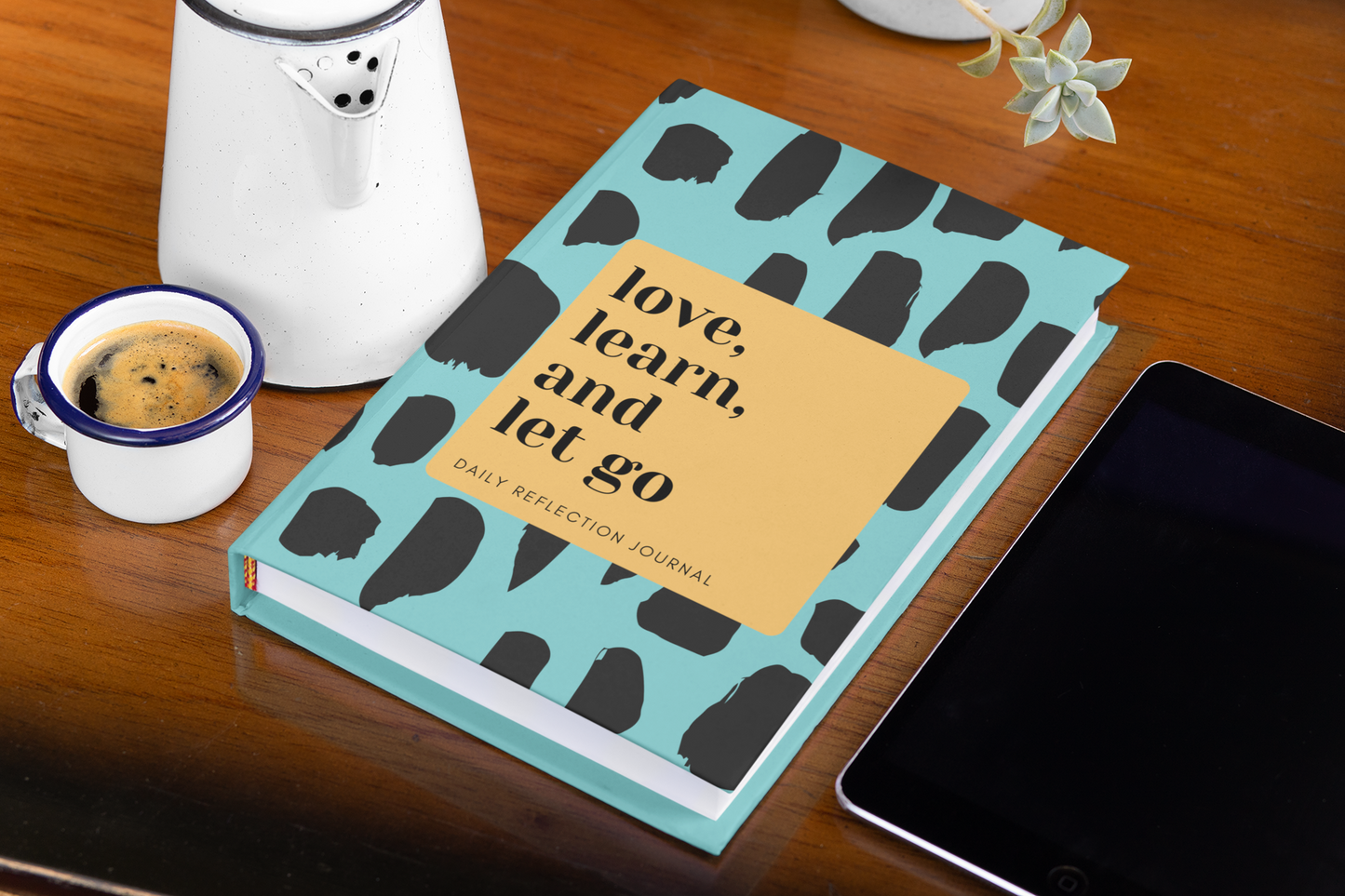 Teal & Black | Love, Learn, Let Go: Daily Reflection Journal for Self-Discovery and Personal Growth