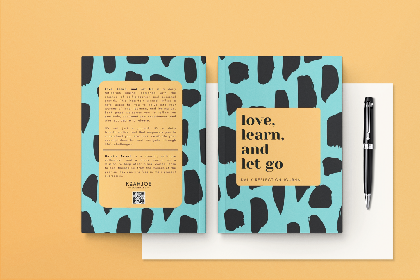 Teal & Black | Love, Learn, Let Go: Daily Reflection Journal for Self-Discovery and Personal Growth