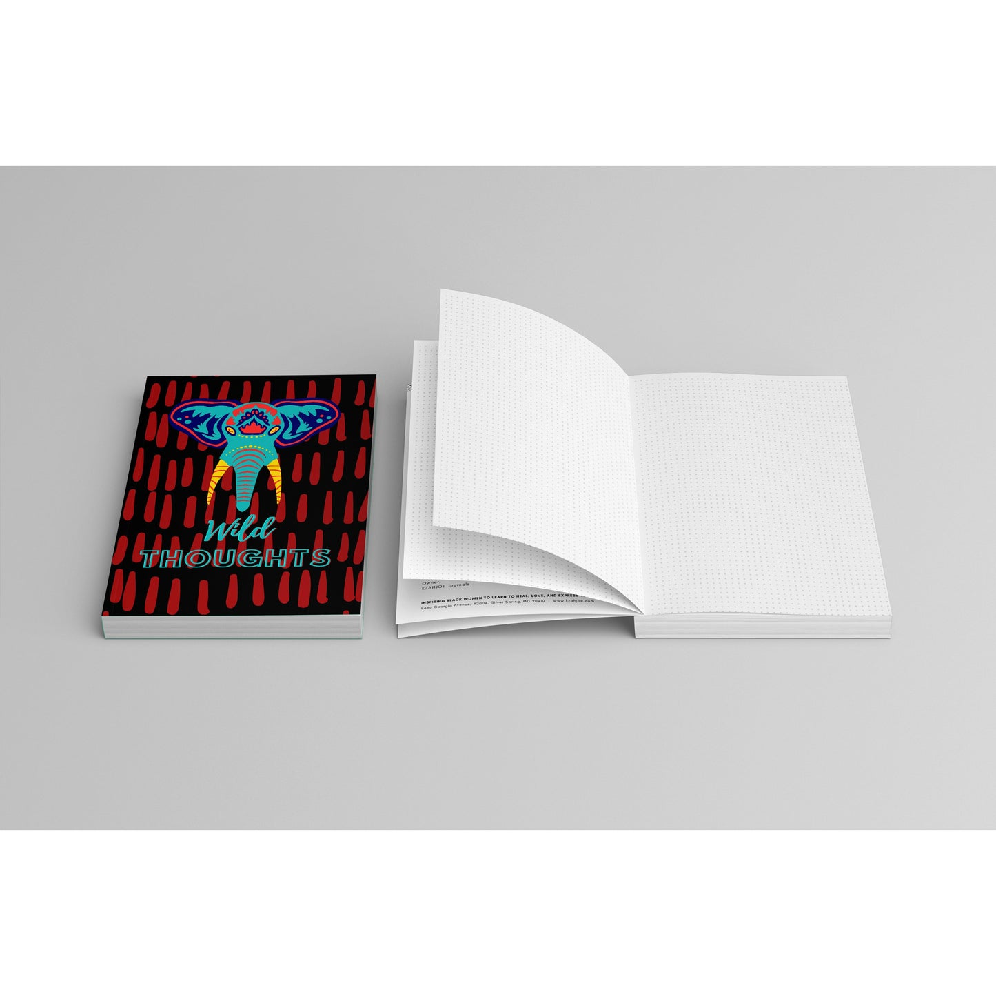 "Elephant" Wild Thoughts Blank Journal | 200 Pages, 6"x9" Lined/Dot Grid