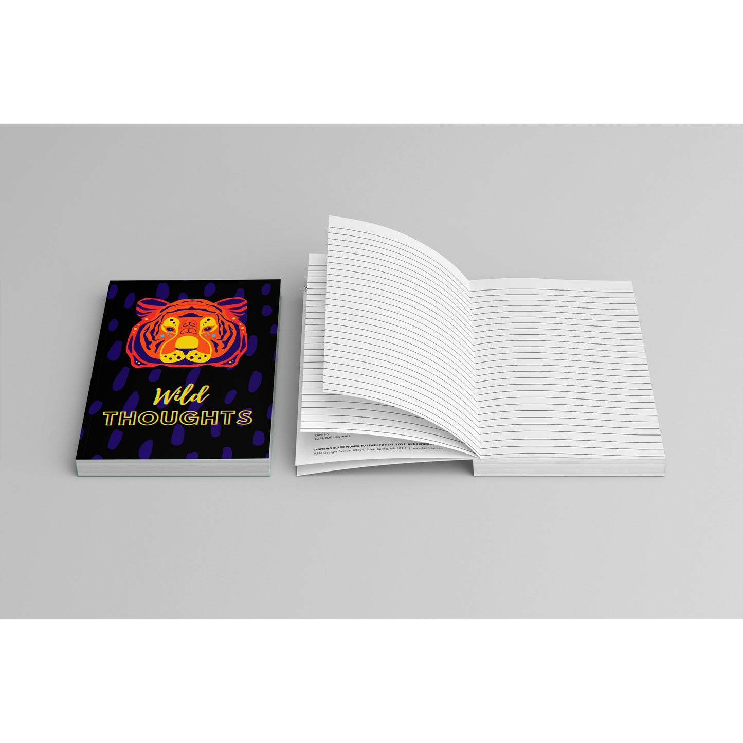 Tiger | Wild Thoughts Blank Journal | 200 Pages, 6"x9" Lined/Dot Grid